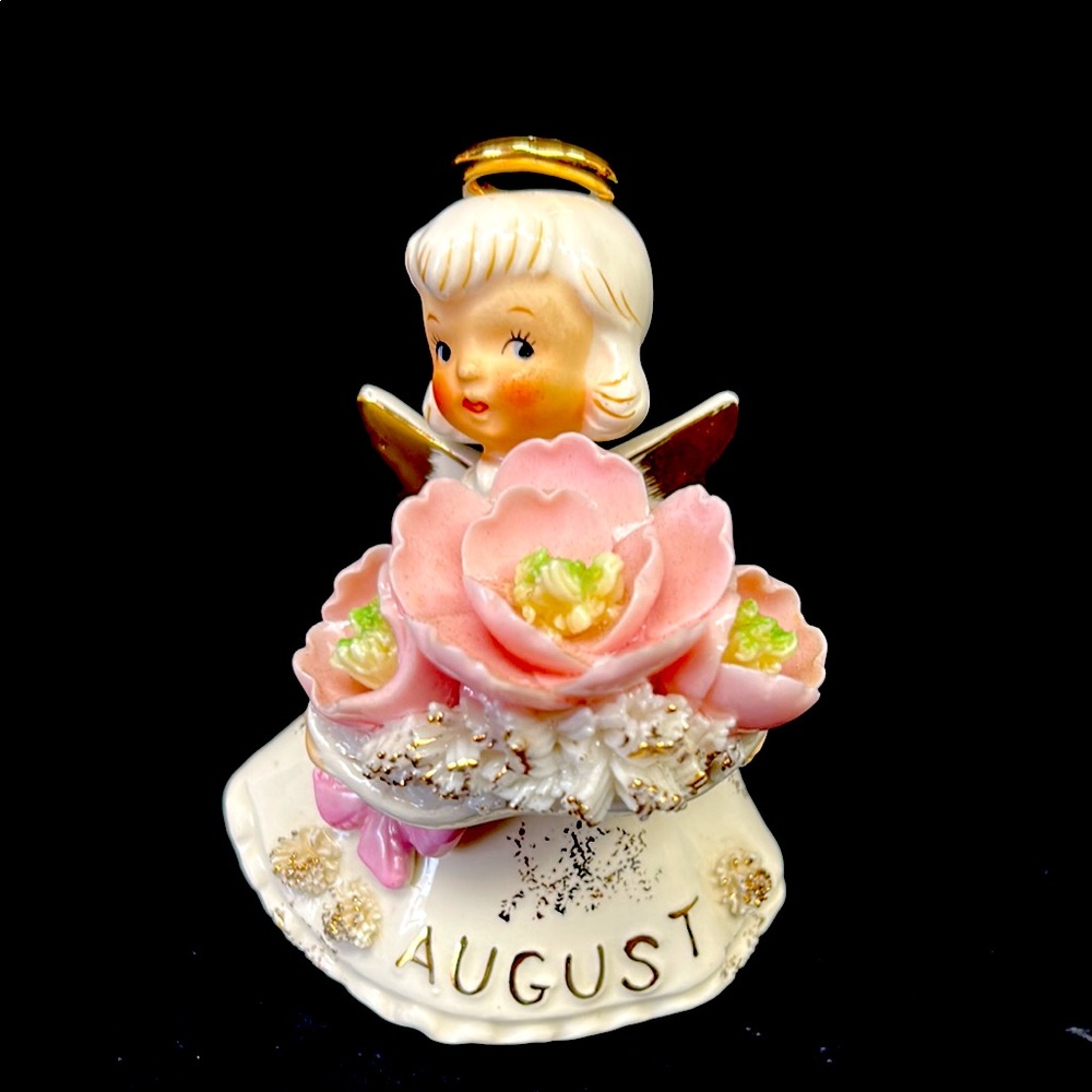 Vintage 1950’s LEFTON “ August “  Birthday Angel “Poppy Peridot”